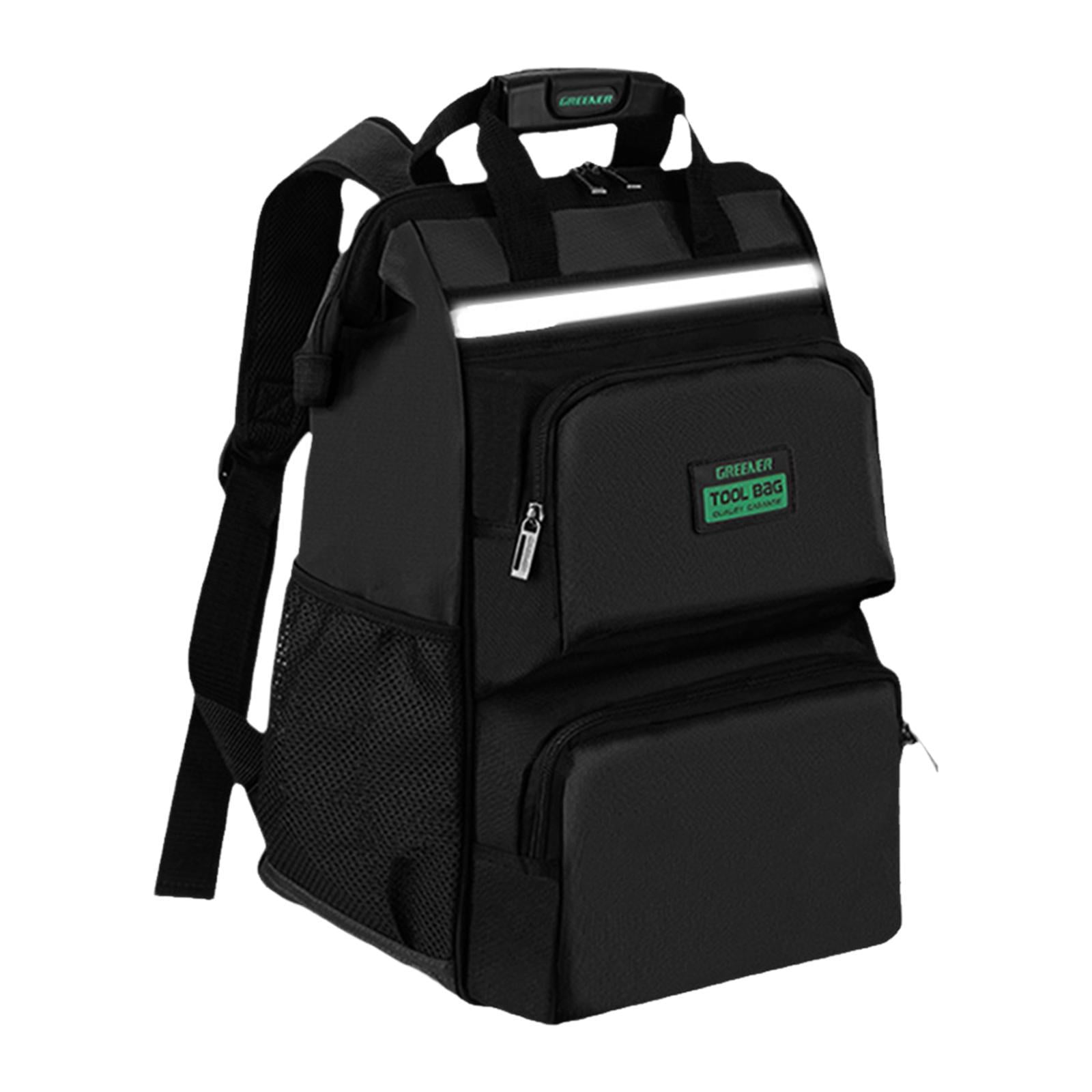 kesoto Tool Bag Heavy Duty for Men Waterproof Work Black Tool Backpack