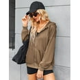 thumbnail image 3 of Zeagoo Womens Zip Up Hoodies Long Sleeve Lightweight Fall Oversized Casual Sweatshirts Jacket with Pocket, 3 of 6