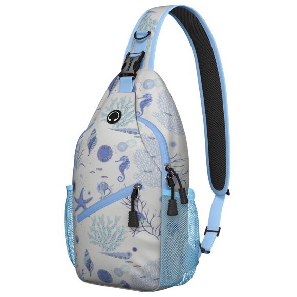 Sac à Dos Léger Motif Corail et Étoile de Mer Vintage pour Voyage et Aventures en Plein Air Sac Bandoulière Multifonction avec Apparence à la Mode