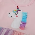 thumbnail image 4 of HWJAD Kids Girl Rainbow Tutu Dress Sleeveless Casual Unicorn Sundress for Summer Girls 2-7 Years, 4 of 8