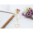 thumbnail image 5 of Matashi 24K Gold Plated Rose Flower Tabletop Ornament with Red, Pink & Green Crystals – Elegant Metal Floral Décor, 5 of 7