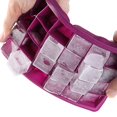 thumbnail image 4 of Ice Cube Tray, Silicone Square Ice Trays Easy Release Stackable Ice Cube Mold with Removable Lid, 24 Cavity (2 Pack, Purple), 4 of 10