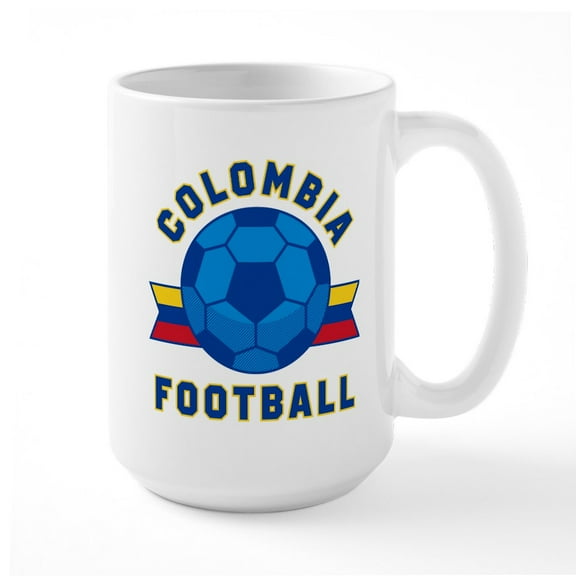 CafePress - Colombia Football Mugs - 15 oz Ceramic Large White Novelty Mug