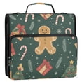 thumbnail image 5 of FORMRS Zipper Binder with Shoulder Strap 1.5-inch Ring 500 Sheet Capacity File Bag, Brown Christmas Gingerbread, 5 of 5