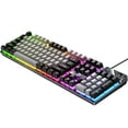 thumbnail image 1 of TISHITA Clavier Mécanique de Jeu USB Rétroéclairé RGB Confortable Réponse Rapide Multimédia Gris Noir, 1 of 4