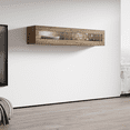 thumbnail image 3 of Fly Modular Wall Mounted Floating Media Cabinet (Type-51) Oak, 3 of 5