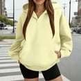thumbnail image 2 of Resicozy Womens Oversized V Neck Hoodies Pullover Sweatshirts Y2k Fall Clothes Plain Fashion Sweatshirs with Pockets 2025 Yellow XL, 2 of 6