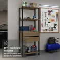 thumbnail image 4 of Madesa Garage Storage Rack with 2 Drawers and Open Shelves 27"L Multiuse Organization Cabinet for Tools - Black/Brown, 4 of 9