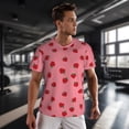 thumbnail image 3 of Wukai Strawberries Print Men's Short-Sleeved Mesh T-Shirt,Quick-Dry Short Sleeve Workout T-Shirt-, 3 of 8