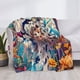 thumbnail image 3 of Fotbe Vibrant Leopard In Flowers Manta de Franela con Estampado, Manta Ultrasuave para Cama, Sofá, Auto, Hipoalergénica y Antibolitas-60"x50", 3 of 6