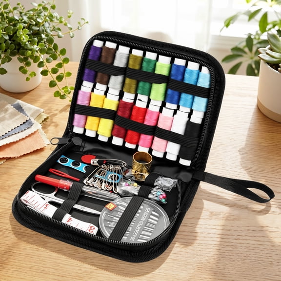 Sewing Kit for Adult Beginner Needle and Thread Kit Portable Sewing Supply Contains Thread Scissor Needle Measuring Tape Thimble and More