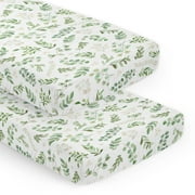 Botanical Green 2 Pack Fitted Crib Sheets Set Boy or Girl by Sweet Jojo Designs