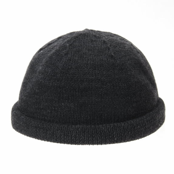 WITHMOONS Plain Knit Skull Cap Beanie Hat Crochet Islam Kufi NC5837 (Charcoal)