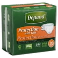 thumbnail image 3 of Depend Adult Incontinent Brief Tab Closure, Disposable, Heavy Absorbency, Small/Medium, 19'' - 34'', Pack of 20, 3 of 4