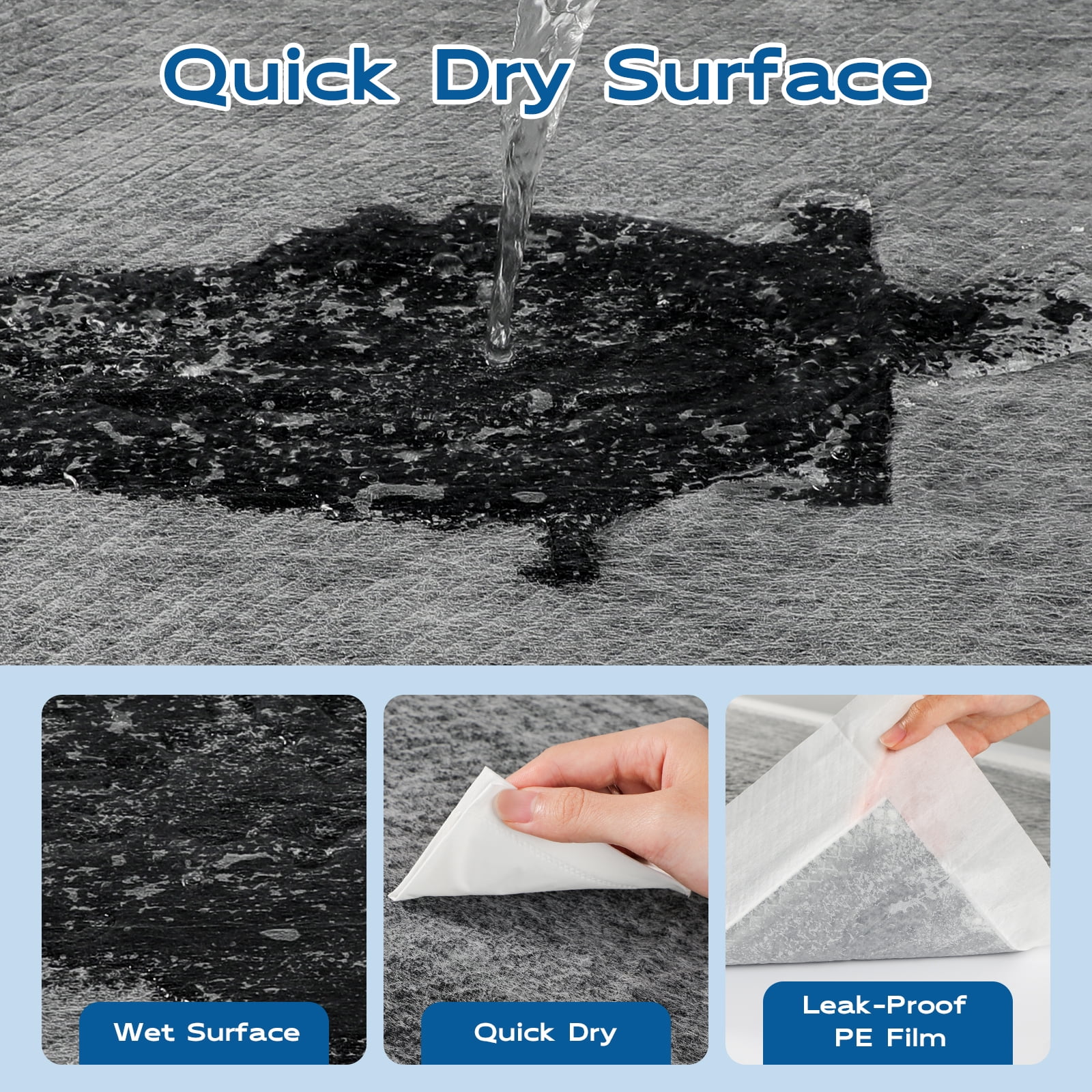 ROSYNEY Charcoal Puppy Pads, 24" x 35", Thicken & Absorbent Training Pads for Dog (50 Counts)