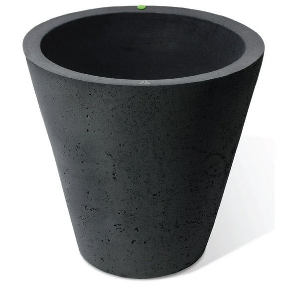 Crete Self-Watering Planter, 20.5-In. Height by 20-In., Concrete Texture, Black