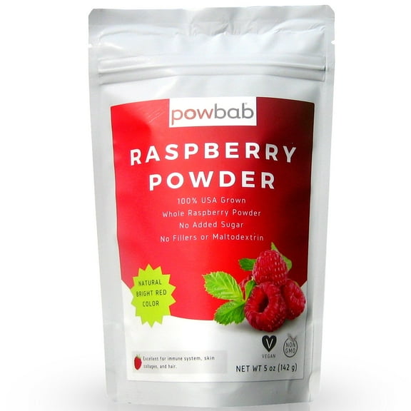 powbab Raspberry Powder - 100% USA Grown Organic Raspberry (5 oz)