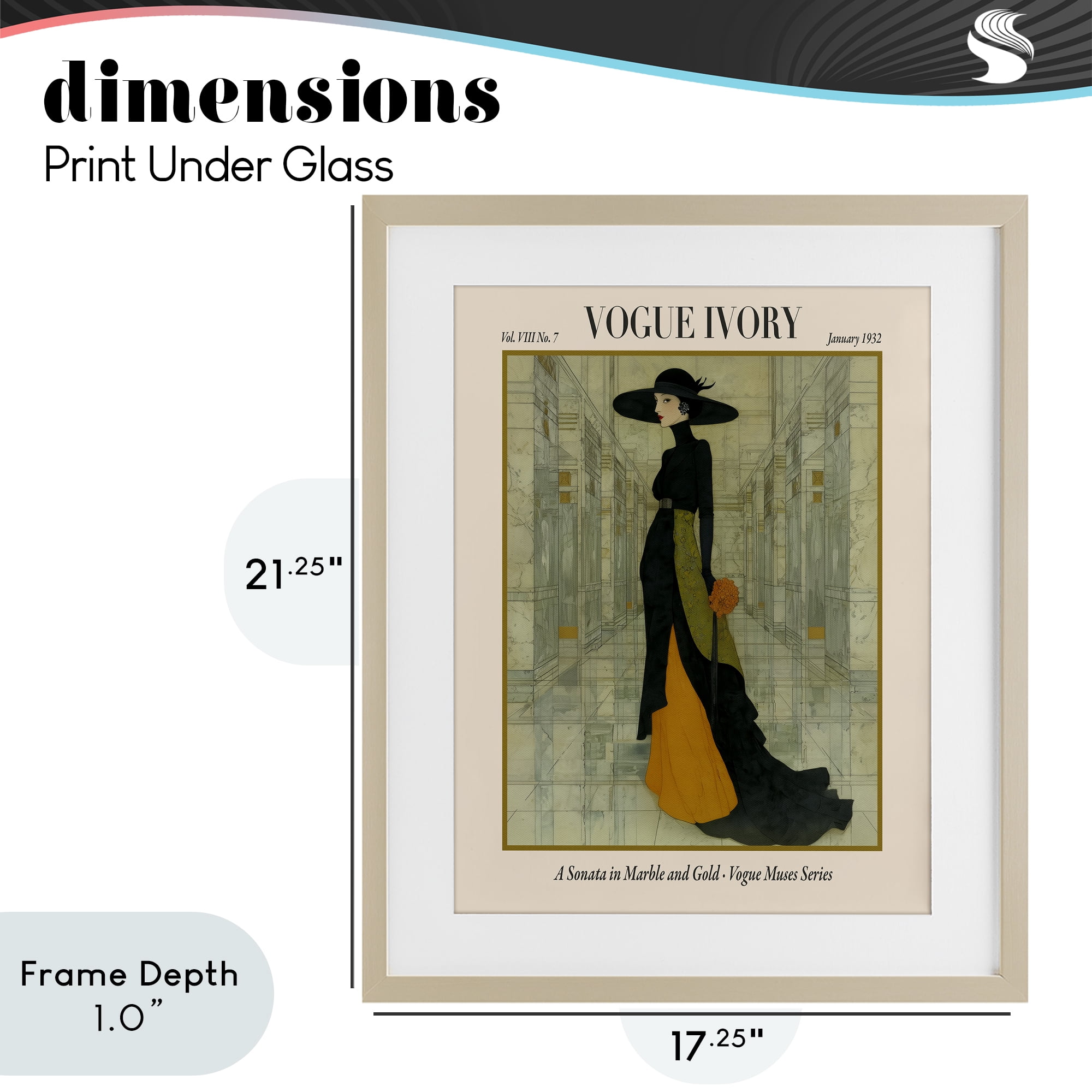 Stupell Industries Ivory Hall Magazine Birch Framed Print Under Glass, design by A Barefoot Stylist