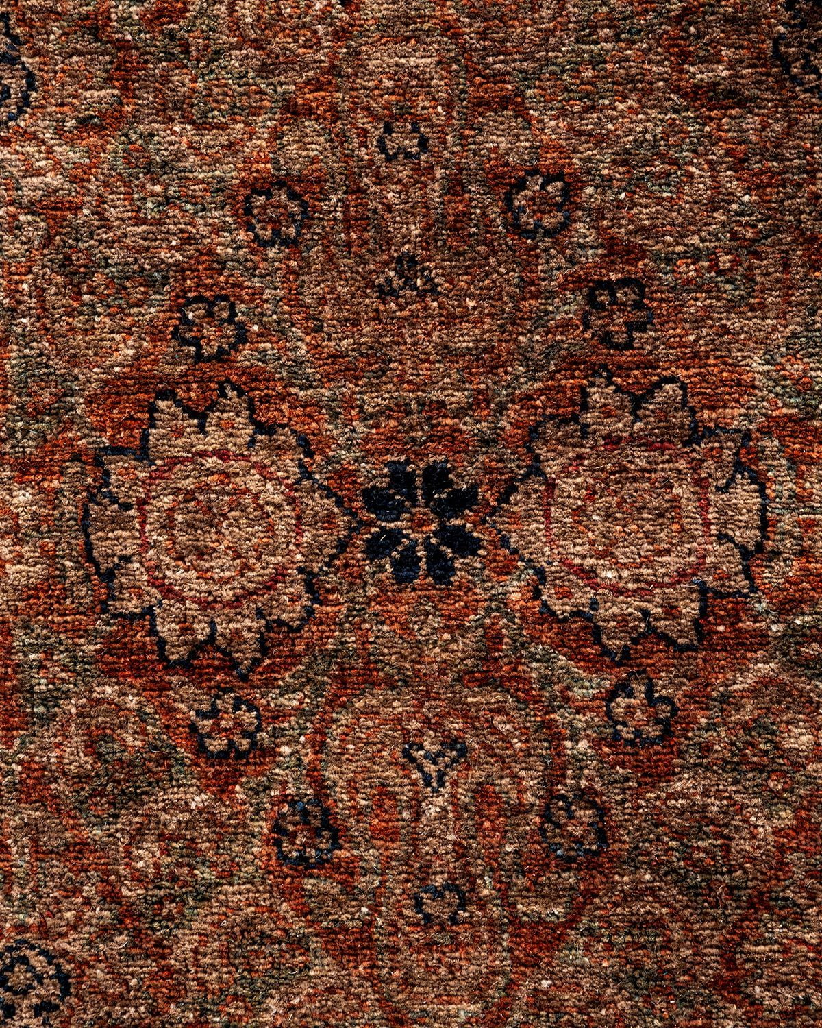 Hand-Knotted Wool Overdyed Contemporary Brown Area Rug 8' 3" x 11' 6"