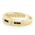 thumbnail image 4 of AFFY Father's Day Gift 0.40 Carat (Cttw) Round Shape Black & White Natural Diamond Men's Wedding Band Ring In 14k Solid Yellow Gold Ring Size-13, 4 of 7