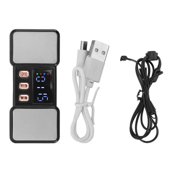 Appareil de massage à impulsions pour doigts - Appareil de massage électrique à micro-courant pour la maison et le bureau - Noir métallique