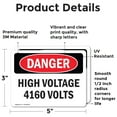 thumbnail image 2 of (2 Pack) High Voltage 4160 Volts OSHA Danger Sign 5 Inch X 3.5 Inch Vinyl Label Decal Sticker Weather Resistant, UV Protected for Workplace, Business, and Construction Site, Made in the, 2 of 7
