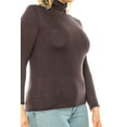thumbnail image 5 of Women's Plus Size Casual Fitted Long Sleeve Solid Turtleneck Sweater Tops, 5 of 6