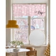 thumbnail image 4 of Pink Love Heart Valentine's Day Linen Curtain Valance for Bedroom/Bathroom/Kitchen/Office/Living/Dining Room Window,Love Watercolor Rod Pocket Topper Decorative Cafe Drapes Panel 42"x18", 4 of 6