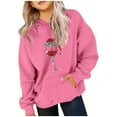 thumbnail image 2 of Cowsor Cute Hoodie for Teen Girls Trendy Bow Print Preppy Hooded Sweatshirts Kids Pullover Long Sleeve School Outfits, 2 of 6
