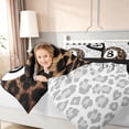 thumbnail image 3 of meiyoeat Leopard Print Lucky 8 Ball Twin Comforter Sets for Girls, Black White Brown Bedding Set, Black Reversible, 2-Piece, 1 Comforter and 1 Pillowcase, 3 of 6