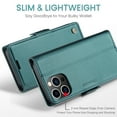 thumbnail image 4 of Case for iPhone 15 Pro Max Wallet Case, Retro PU Leather Flip Case with Magnetic Closure, [RFID Blocking] Card Holder and Kickstand for Men Women, TPU Shockproof Full Protective Case, Green, 4 of 11