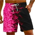 thumbnail image 2 of Rciityk Mens Swimming Trunks Shorts Elastic Waist Drawstring Shorts Flame Print Straight Beach Shorts Fashion Casual Comfort Shorts with Pockets, 2 of 8
