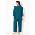 thumbnail image 2 of Catherines Women's Plus Size Shiny Pleated Knit 3-Piece Pant Suit, 2 of 5