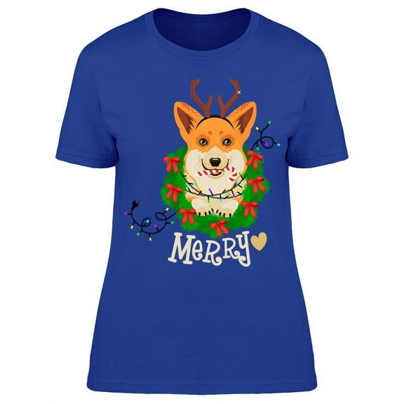 Merry Corgi T-Shirt Women -Image by Shutterstock, Female x-Large