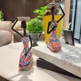 thumbnail image 4 of 2 piezas escultura africana mujer niñas Tribal figurita estatua decoración candebro pieza de muñecas adornos Rosa sentada Sunnimix Figura candelabro, 4 of 8