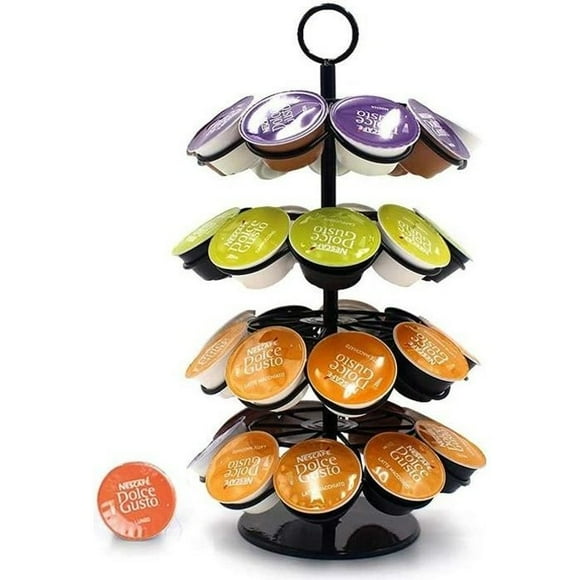 Dolce Gusto Porte-Capsules de Café Porte-Dosettes - 36 Pcs Distributeur de Dosettes Rotatif à 360 Degrés, Noir