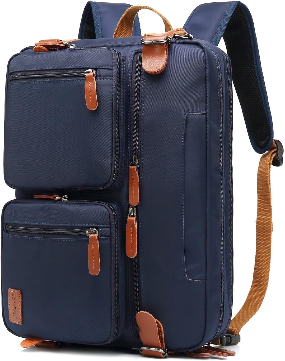 CoolBELL Convertible Backpack Messenger Bag Shoulder Bag Laptop Case Handbag Business Briefcase Multi-Functional Travel Rucksack Fits 17.3 Inch Laptop for Men/Women (Blue)