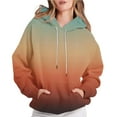thumbnail image 3 of BiZtdJrK Gradient Hoodies for Women Casual Long Sleeve Pullover Tops Lightweight Loose Drawstring Sweatshirts with Pocket Fall Fashion Outfits Orange XL, 3 of 5