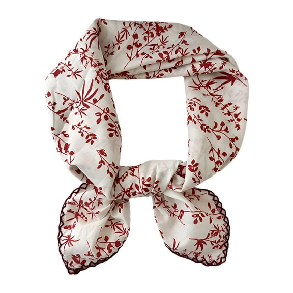 TELOLY Bandanas for Women,French Pastoral Style Red Bandana,Pastoral Style Bag Scarf,Red