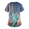 thumbnail image 3 of Aoochasliy Womens Blouses Short Sleeve Independence Day V-Neck Casual Printed Pockets Summer Shirts Uniform, 3 of 3
