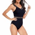 thumbnail image 4 of Womens Swimsuits Pimelu Bathing Suit for Women One Piece Swimsuit Womens High Waist Bathing Suit Girls Slim Mesh Patchwork Strap Athletic Swimwear Ladies Solid Sports Swimsuit with Padded, 4 of 7
