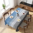 thumbnail image 3 of Blue Gray Table Cloth Waterproof Tablecloths, Vintage Farmhouse Gradient Wooden Grain Art Tablecloth Dining Table Cover for Kitchen Party Tabletop Outdoor, Rectangle Tablecloth 54x108 Inch, 3 of 9