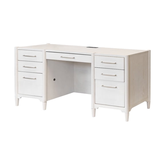 Modern Wood Desk Office Storage Writing Table Fully Assembled White