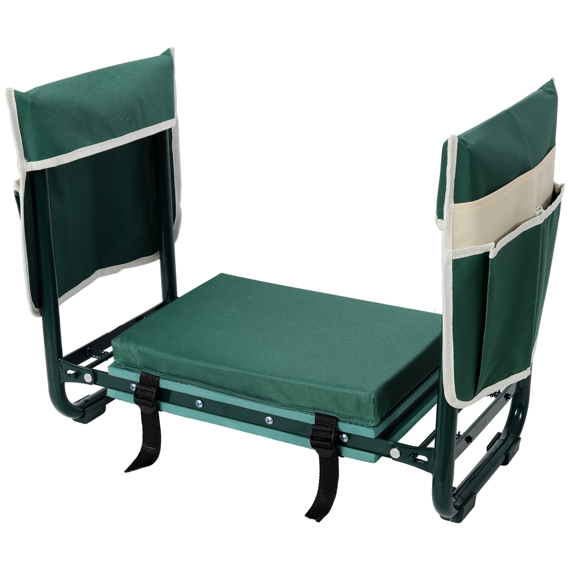 Garden Kneeler And Seat Bench With Tool Bags, Foldable Design, Extra Wide Cushion, EVA Foam Pad For Comfortable Gardening
