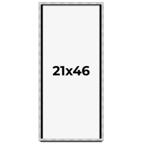 21x46 Frame Brushed Silver Solid Wood Picture Frame | 0.75 Inch Moulding Width | Rabbet Depth 0.75