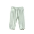 thumbnail image 2 of ITSAME Leggings Shorts for Girls, Ruffle Hem Cotton Elastic Waist Soft Thin Breathable Leggings Green 4-5T, 2 of 5