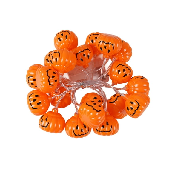 Diceymbol Halloween Pumpkin Light String 10ft Orange LED Decoration for Indoor/Outdoor, Battery-Operated Party & Porch Spooky Decor