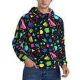 thumbnail image 2 of Fotbe Men's Hoodie with Geometric 1980s Styled Pattern - Kangaroo Pocket Pullover Hooded Sweatshirt, Perfect for Daily Wear, Travel, and Home-XX-Large, 2 of 7