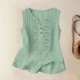 thumbnail image 3 of Uootdi Womens Embroidered Tank Tops Sleeveless Split Neck with Floral Embroidered Placket Retro Chic Style Soft Comfortable Everyday Tops Gift, 3 of 9