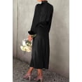 thumbnail image 4 of BTFBM Womens Mock Neck Satin Dress Spring Summer Long Sleeve Lightweight Formal Wedding Party Maxi Cocktail Dresses, 4 of 9
